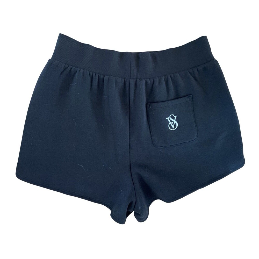 Victoria's Secret On Point Fleece Lounge Logo Shorts Size M black Athleisure Fit